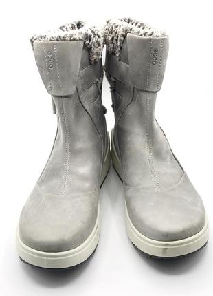 Оригинальные женские зимние ботинки на овчине ecco. есть дефект!!3 фото