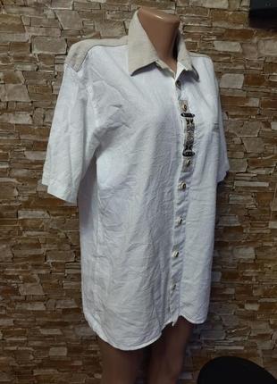 Хлопковая мужская рубашка,сорочка,белая рубашка,короткий рукав, германия3 фото