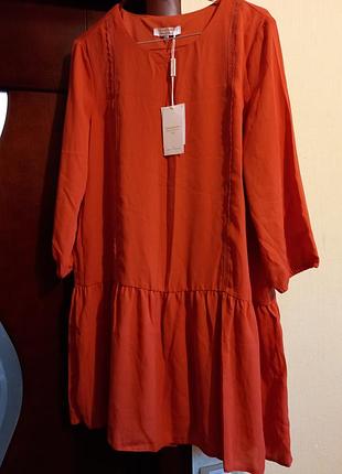 Новое платье на подкладке шифон с крепдишином. размер 46-48 наш оверсайз цвет года!!! .европа 42-44