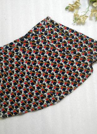 Трендовая короткая мини юбка спідниця в геометрический принт размер м от zara4 фото