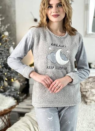 Піжама махра+фліс з маскою для сну