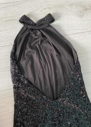 Вечернее платье в пайетках пайетках с разрезом и голой спиной8 фото