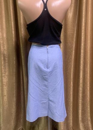 Прямая хлопковая лёгкая летняя голубая юбка, размер 16/ xl-xxl5 фото