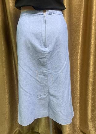 Прямая хлопковая лёгкая летняя голубая юбка, размер 16/ xl-xxl6 фото