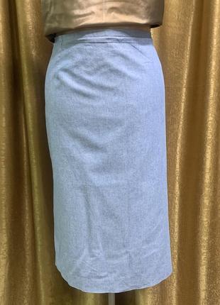 Прямая хлопковая лёгкая летняя голубая юбка, размер 16/ xl-xxl7 фото