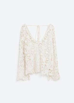 Красивая полупрозрачная блуза zara trafaluc collection в стиле бохо