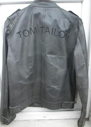 Крутая кожаная куртка " tom tailor " s - m. ( 46 р. ).9 фото