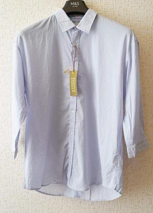 Мужская рубашка scotch &amp; soda светло-голубого цвета с рукавом 3/4.