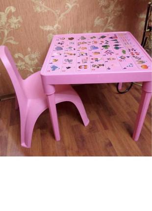 Дитячий функціональний стіл зі стільцем дитячі меблі