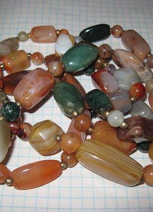 . Довгі намистини. намисто. натуральні самоцвіти.