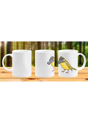 Оригінальна гуртка з принтом covid пташка прикольна чашка подарунок подрузі другові
