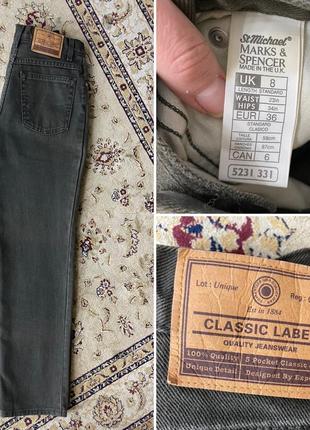 Высокие джинсы моммы mom jeans хаки marks & spencer.9 фото