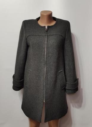 Zara демисезонное шерстяное пальто6 фото