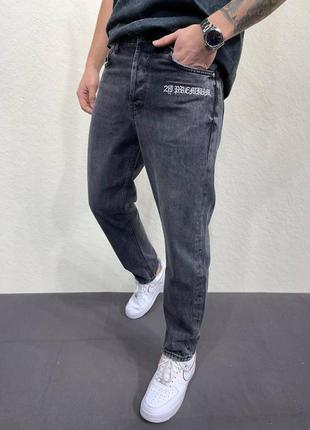 Брендовые мужские джинсы мом/качественные джинсы в сером цвете на каждый день2 фото