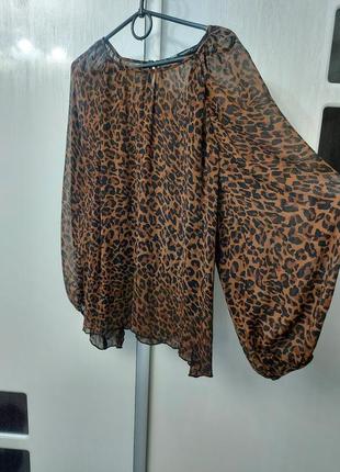 Блузка zara в леопардовый принт2 фото