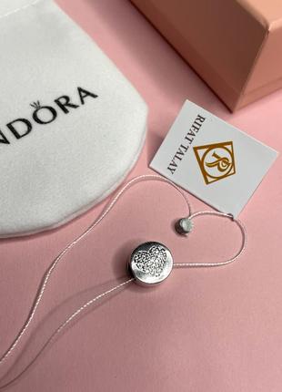 Шарм на браслет пандора новый с биркой серебро 925 проба сердце сердечко круглая бусина с камнями