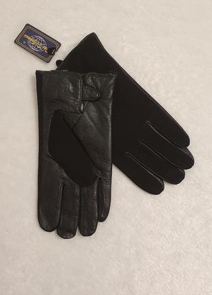 Чоловічі рукавички з м'якої натуральної шкіри + натурального замшу4 фото