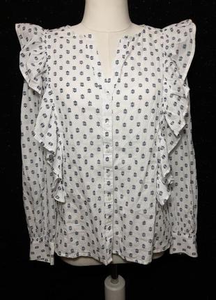 Натуральная блузка, блузка. женская рубашка с рюшами и объемными рукавами.2 фото