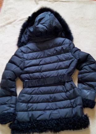 Фирменный теплый зимний пуховик, пальто, куртка с песцом р.48-50 money & you2 фото