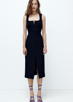 Zara черное миди платье, m3 фото
