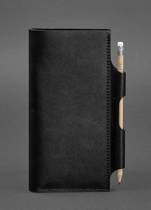 Тревел-кейс кошелек органайзер холдер для документов портмоне из натуральной кожи черный