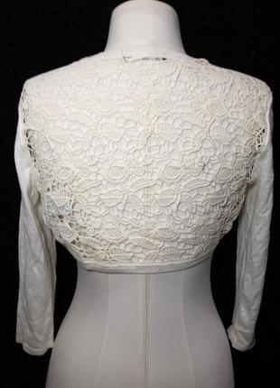 Вискоза/ коттон  женское натуральное болеро, накидка с кружевом