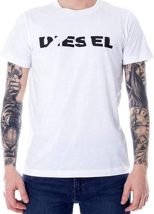 Чоловіча футболка diesel білого кольору з логотипом