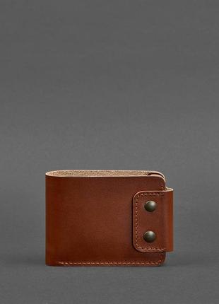 Шкіряний чоловічий гаманець портмоне з монетницею з натуральної шкіри світло-коричневий2 фото