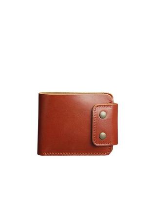 Шкіряний чоловічий гаманець портмоне з монетницею з натуральної шкіри світло-коричневий6 фото