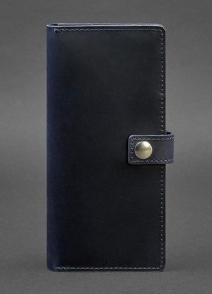 Тревел-кейс кошелек портмоне из натуральной кожи синий