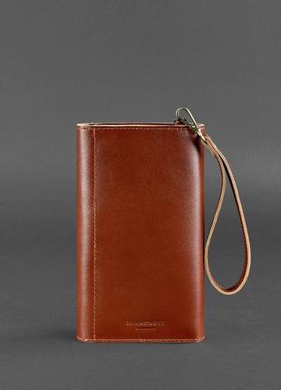 Тревел-кейс кошелек органайзер клатч портмоне из натуральной кожи светло-коричневый4 фото