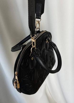 Женская черная сумка на ручках и ремнем через плечо 🆕 популярная сумка4 фото