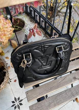 Женская черная сумка на ручках и ремнем через плечо 🆕 популярная сумка5 фото