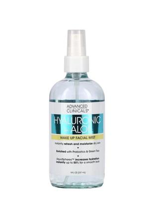 Advanced clinicals hyaluronic + aloe, wake up facial mist, 8 fl oz (237 ml)1 фото