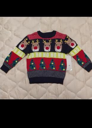 Новорічний светрик, светр джемпер для хлопчика 2, 3 роки, подарунок на новий рік, з біркою