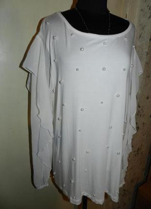 Шикарна,трикотажна блуза з перлами і воланами,sweet lola,італія