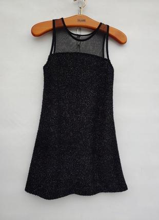 Коротка чорна сукня з люрексом