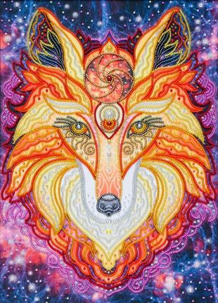 Набір для вишивки бісером " вогняний лис " галактика, планети, часткова викладка, чехія, 25х35 см