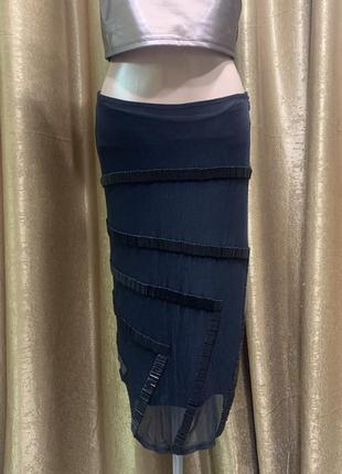 Вечерняя чёрная ,праздничная юбка etincelle couture с пайетками, р.10 / m