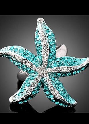 🏵️шикарное ювелирное кольцо в стразах, 18 р., новое! арт.1246