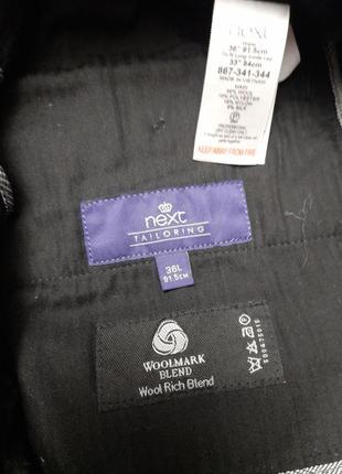 Теплые штаны next woolmark blend. шерсть 56%. 34 р.6 фото