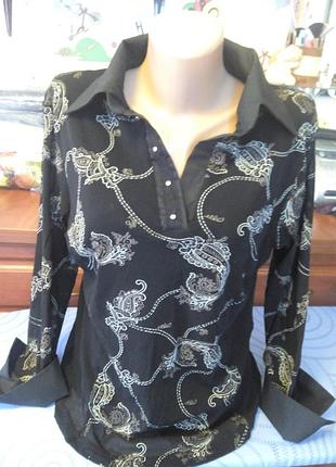 Ефектна блузочка з напівпрозорим рукавом 46-48-50р