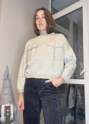 Свитшот кофта з великими карманами oversize3 фото