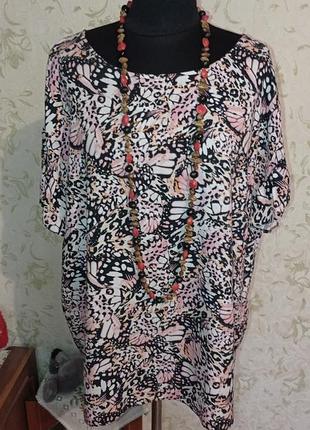 Блуза супер батал uk22 принт бабочки 🦋