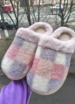 Барашек тедди овечка пушистые махровые мягкие домашние тапочки тапки теплые для дома