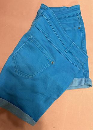 Голубые синие шорты коттон2 фото