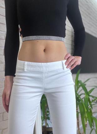 Белые брюки штаны широкие с низкой посадкой джинсы dsquared28 фото