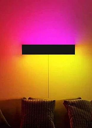 Настінна декорна лампа rgb led лід нічник з пультом qjuzo 80см