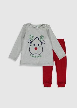 6-9/9-12 м натуральний домашній костюм піжама з різдвяним новорічним принтом нг lc waikiki вайкікі