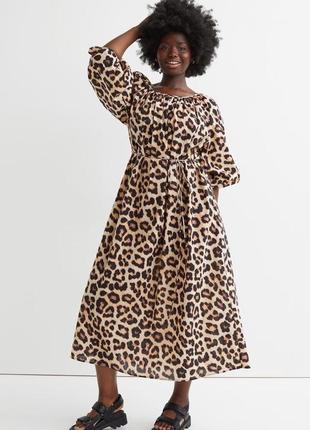 Сукня натуральна hm , нова, леопард, стиль zara5 фото